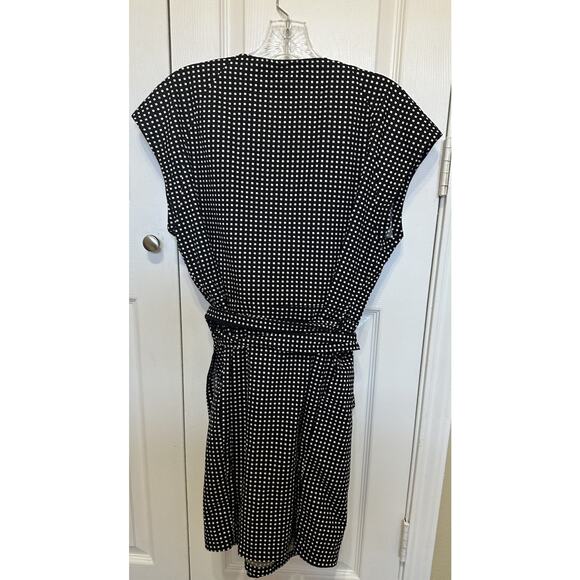 Kate Spade Saturday Wrap Dress White Square Black Size Large Cotton Blend - Picture 2 of 11